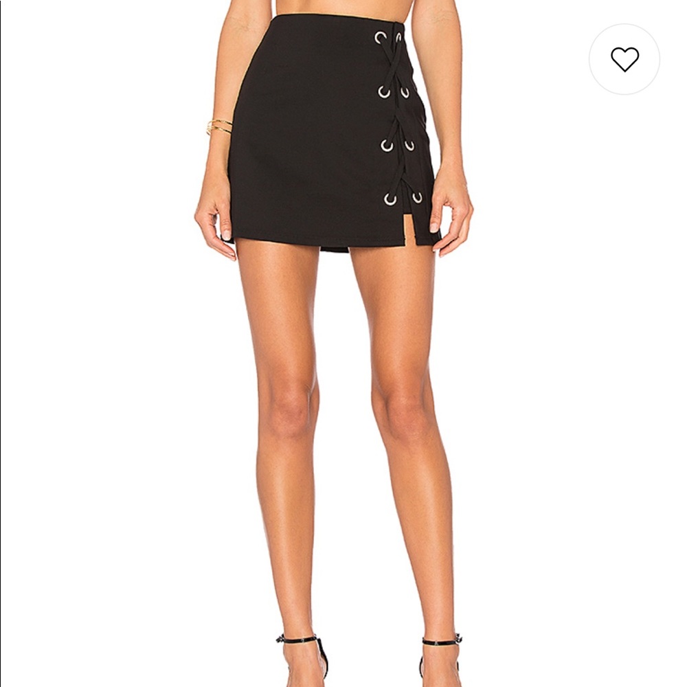 Lace up mini skirt